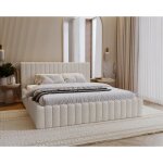 Emporius - lit double 180x200 billo - lit avec sommier, t�te de lit - lit adulte - cr�me (anthology 1) ...