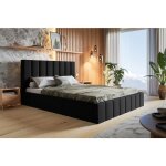 Lit 180x200 cm moris - tiroir de lit, tissu velours & sommier - moderne lit double chambre � coucher ...
