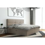 Trada - lit adulte 160x200 cm top - avec matelas rangement et surmatelas - tissu velours ? beige Trada - lit adulte 160x200 cm top - avec matelas rangement et surmatelas - tissu velours ? beige