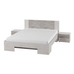 Lit adulte 160x200 collection irina. coloris gris clair et gris fonc�