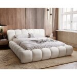 Emporius - lit adulte 180x200 cloud, mousse �paisse, styl�, design lit double - lit avec sommier - cr�me ...