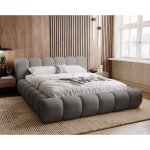Emporius - lit adulte 180x200 cloud, mousse �paisse, styl�, design lit double - lit avec sommier - gris ...