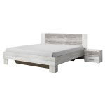 Lit adulte 180x200 collection irina. chevets intgrs. coloris gris clair et gris fonc