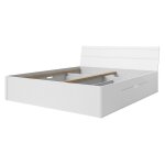 Lit adulte 180x200 avec tiroirs intgrs - collection eos. coloris blanc mat