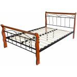 D�coshop26 - lit adulte 2 personnes en m�tal et bois 140 x 200cm avec sommier � lattes lit06023