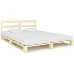Bonnevie - lit adulte pour 2 personnes, structure de lit, assemblage facile, de palette bois de pin massif ...