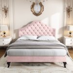 Wishdor - lit adulte lit adolescent lit double capitonn� 140 x 200 cm avec sommier � lattes et t�te de ...