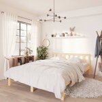 Maison chic ? lit adulte contemporain en bois de pin massif 160x200 cm ? cadre robuste pour matelas standard ...