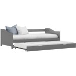 Maison chic - lit adulte contemporain cadre de lit extensible gris bois de pin 90x200 cm 92450
