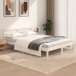 Lit adulte contemporain lit double / cadre de lit / bois de pin massif 120x190 cm blanc petit double Lit adulte contemporain lit double / cadre de lit / bois de pin massif 120x190 cm blanc petit double