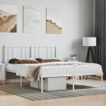 Maison chic - lit adulte contemporain avec tte de lit cadre de lit mtal blanc 140x190 cm 32751