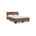 Lit adulte rotin naturel et manguier massif karl 160x200