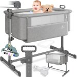 Lit d'appoint hubi 3en1 lit d'appoint bb lit de voyage lit bb avec matelas souple avec roulettes ...