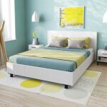 Le quai des affaires - lit atlanta 140x190 + 1 sommier / blanc / 208x154x89