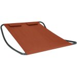 Lit bain de soleil 180 cm avec toile terracotta et structure gris fonc