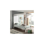 Les tendances - lit  baldaquin 90x200 cm blanc et voile blanc - pino
