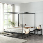 [en. casa] - lit  baldaquin kristianstad mtal 160 x 200 cm noir