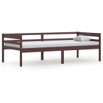Lit banquette marron foncé bois de pin massif 90x200 Lit banquette marron foncé bois de pin massif 90x200
