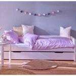 Ebuy24 - lit banquette avec tiroir 90x200 cm en pin blanc - chambery Ebuy24 - lit banquette avec tiroir 90x200 cm en pin blanc - chambery