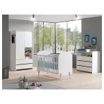 Les tendances - lit bb 60x120 sommier inclus, commode 3 tiroirs, plan  langer et armoire 2 portes ...
