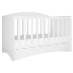 Lit bébé à barreaux avec tiroir 60x120 cm blanc klaky Lit bébé à barreaux avec tiroir 60x120 cm blanc klaky