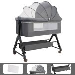Lit b�b� berceau cododo pour b�b� 0 - 36 mois, lit cododo avec hauteur r�glable - matelas amovible, panier ...