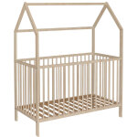 Baby fox - lit bébé cabane évolutif en bois massif naturel 60x120 Baby fox - lit bébé cabane évolutif en bois massif naturel 60x120