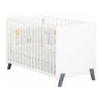Les tendances - lit bb 120 x 60 sur pieds en bois blanc