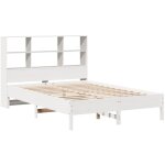 Lit biblioth�que sans matelas blanc 120x190 cm bois pin massif vidaxl