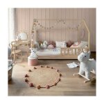 Lit cabane enfant 90 x 190 cm avec sommier, barrires + matelas spcialement conu.