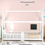 Lit cabane pour enfant 90 x 200 cm, lit en bois pour chambre d'enfant, planche incluse sommier � lattes ...
