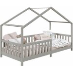 Idimex - lit cabane lisan 90 x 200 cm, en pin massif lasur gris