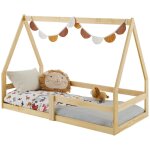 Lit cabane lusia 80 x 160 cm, en pin massif naturel