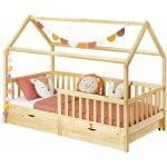 Idimex - lit cabane nuna avec tiroirs, 90 x 200 cm en pin massif finition naturelle Idimex - lit cabane nuna avec tiroirs, 90 x 200 cm en pin massif finition naturelle