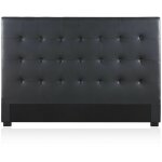 Intensedeco ? t�te de lit capitonn�e 180cm ? noir ? synth�tique ? h120cm ? �l�gante pour chambre moderne ...