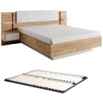 Vente - unique ? lit avec chevets 160 x 200 cm ? 2 tiroirs avec syst�me push to open ? couleur naturel ...