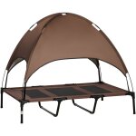 Lit pour chien chat sur pied velum anti - uv tissu oxford micro - perfor sac transport inclus marron ...