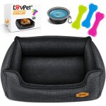 Lit pour chien, ecuelle + 3x os  mcher inclus, coussin canap pour chiens de petite, moyenne et grande ...