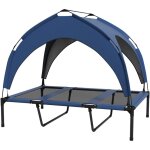 Lit chien sur pied avec voile ombrage - 106 x 76 x 94 cm - sac de transport - bleu Lit chien sur pied avec voile ombrage - 106 x 76 x 94 cm - sac de transport - bleu
