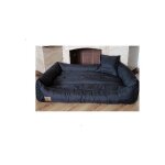 Viking choice - lit pour chien xxl en cuir artificiel noir - coussin pour chien canap� pour chien lit ...