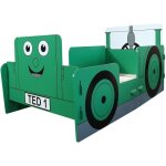 Lit � clipser pour enfant - mod�le ted le tracteur vert - 70x140 cm