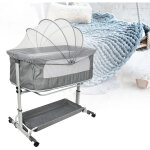 Lit cododo bb parc de jeu 2 en 1 avec panier de rangement, 5 niveaux rglables en hauteur, grande capacit, ...