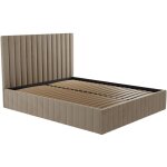 Pascal morabito - lit coffre 180 x 200 cm avec tte de lit coutures verticales - velours - taupe - larali ...