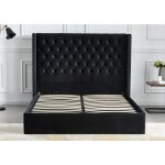 Lit coffre 2 places 140x190 cm cm cloute velours