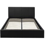 Lit coffre 2 places 160x200 cm bastien simili cuir sommier inclus