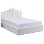 Lit coffre doha 2 places 160x200 cm blanc doudou sommier coffre int�gr�