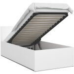 Nova confort - lit coffre paris 90 x 200 cm avec sommier � lattes relevable blanc