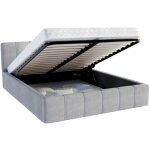 Nova confort - lit coffre atlanta 160 x 200 cm avec sommier  lattes relevable gris clair