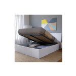 Le quai des affaires - lit coffre barcelona 140x190 + 1 sommier / blanc / 200x155x88