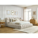 Bobochic - lit coffre mont - blanc 140x190 beige